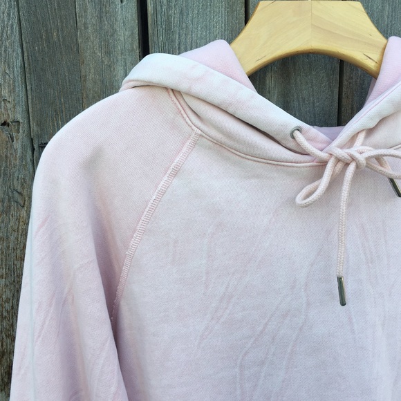 NWT Hudson Jeans Live In Hoodie Sweatshirt Rose Pink Quartz Mineral L - Picture 2 of 16